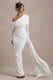 Valina | White Ruched Asymmetric Maxi Dress With Drape - Club L London - AUS