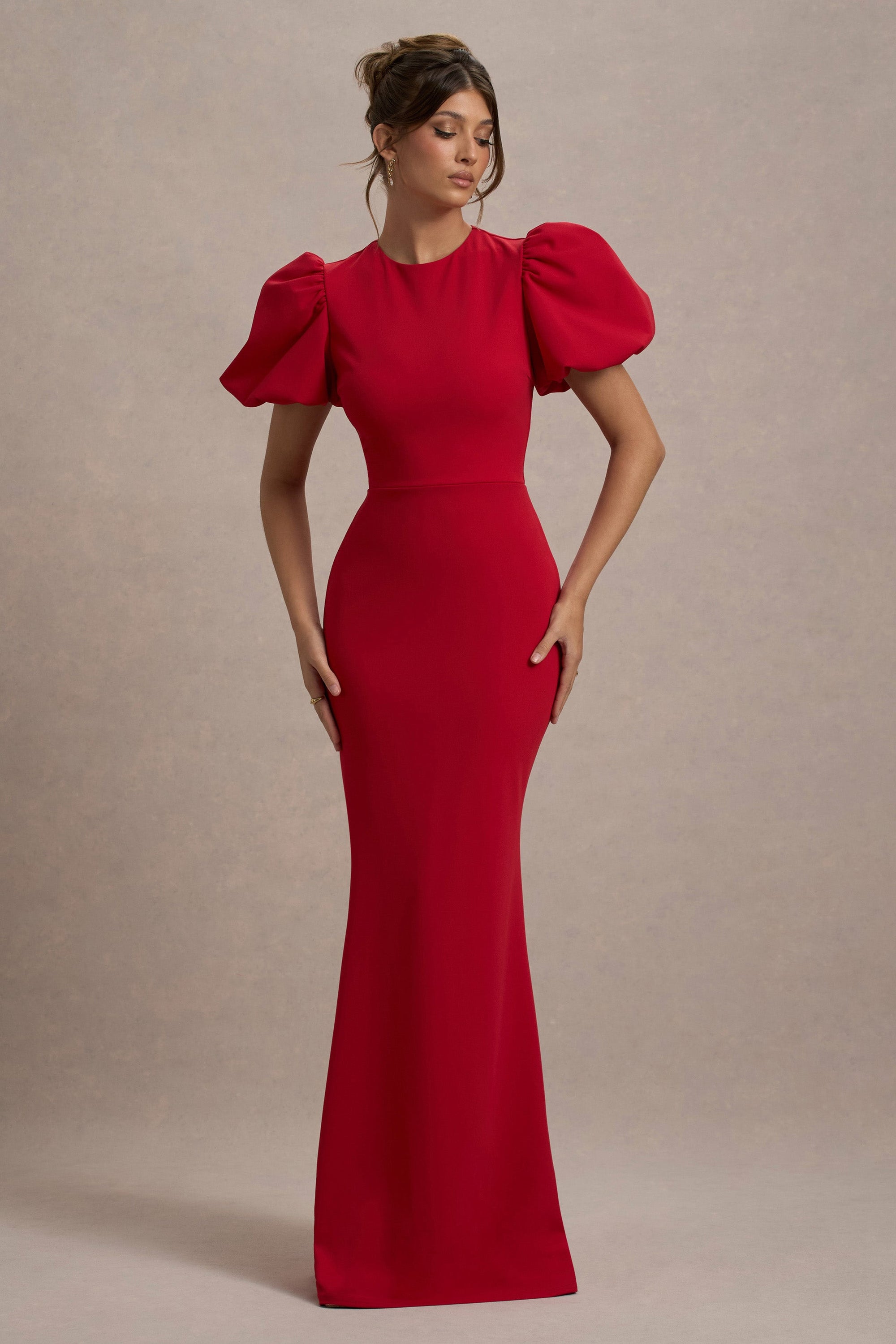 Love Letters | Red Puff-Sleeve Maxi Dress - Club L London - AUS