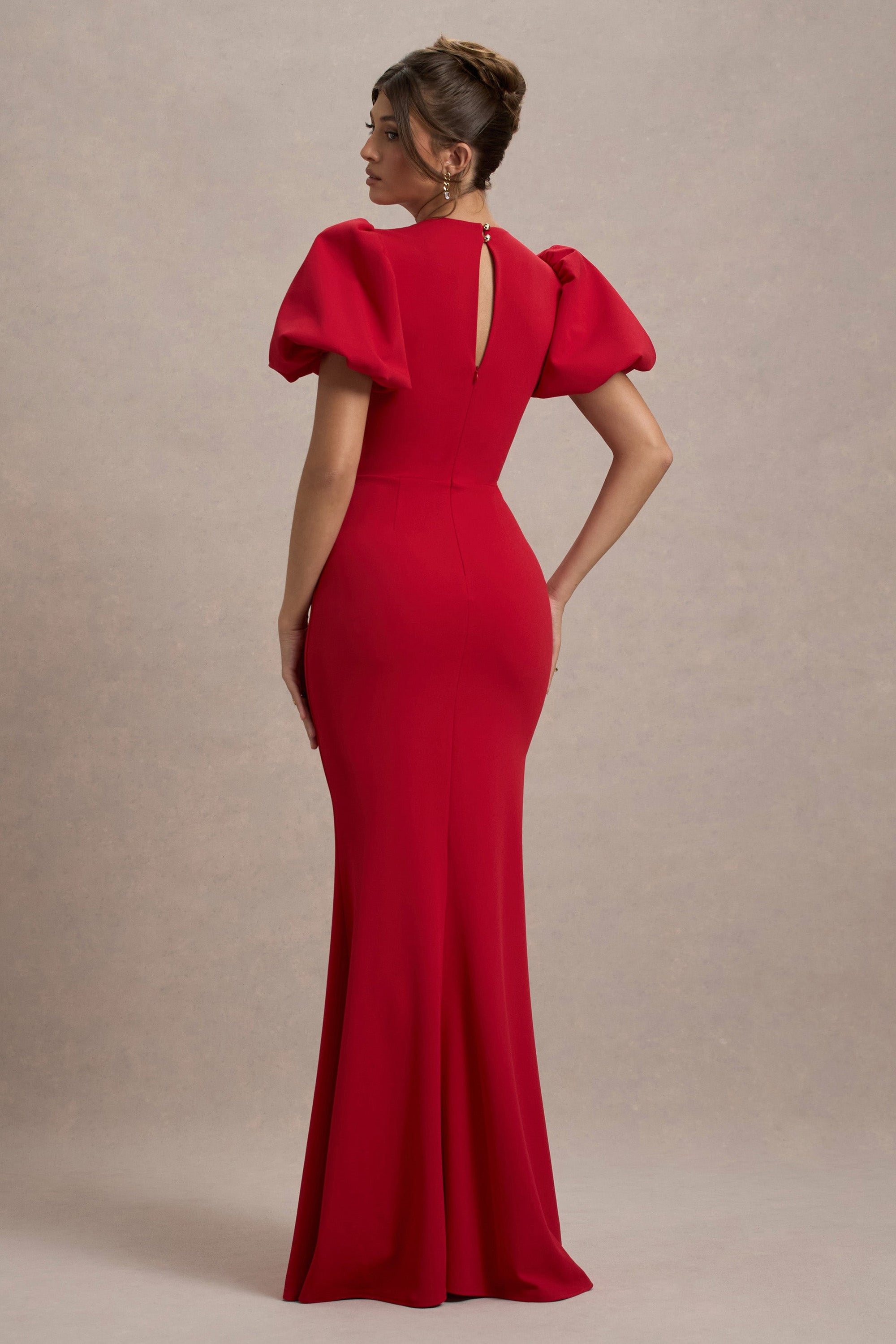 Love Letters | Red Puff-Sleeve Maxi Dress - Club L London - AUS