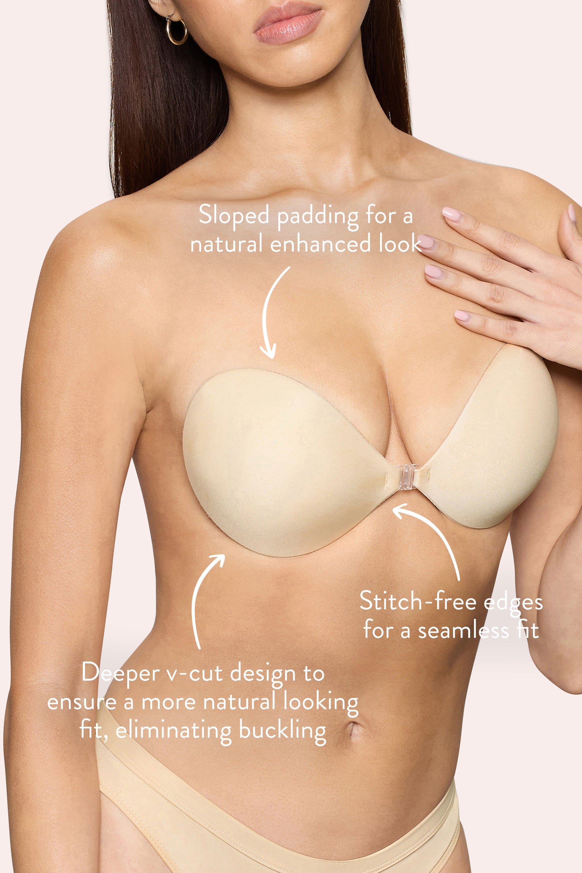 Magic Sticky Bra | Boomba Sand Padded Sticky Bra - Club L London - AUS