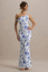 Lita | Blue Floral Twisted Asymmetric Maxi Dress - Club L London - AUS