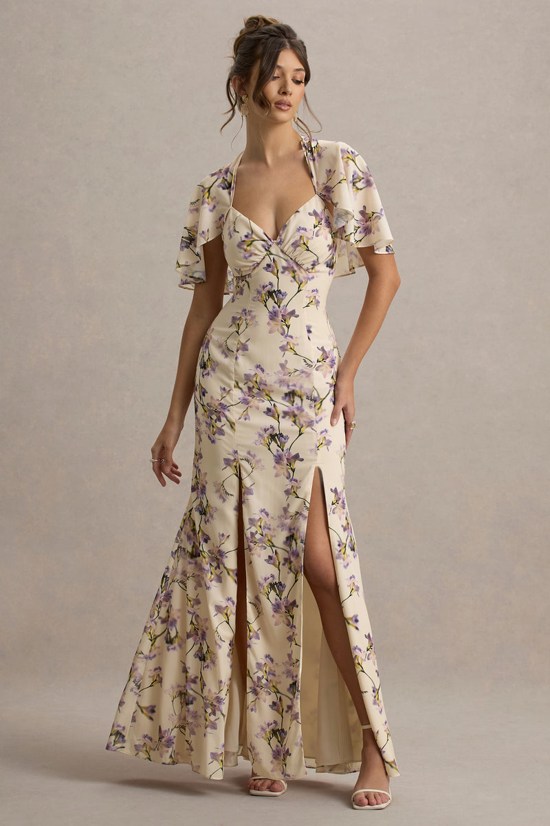 Lace Up Back Plunge Neck Split Floral Dress Floral Jacquard Lace Up Backless Split Hem Satin Lace Up Back Plunge Neck Split Floral Dress Floral Jacquard Lace Up Backless Split Hem Satin
