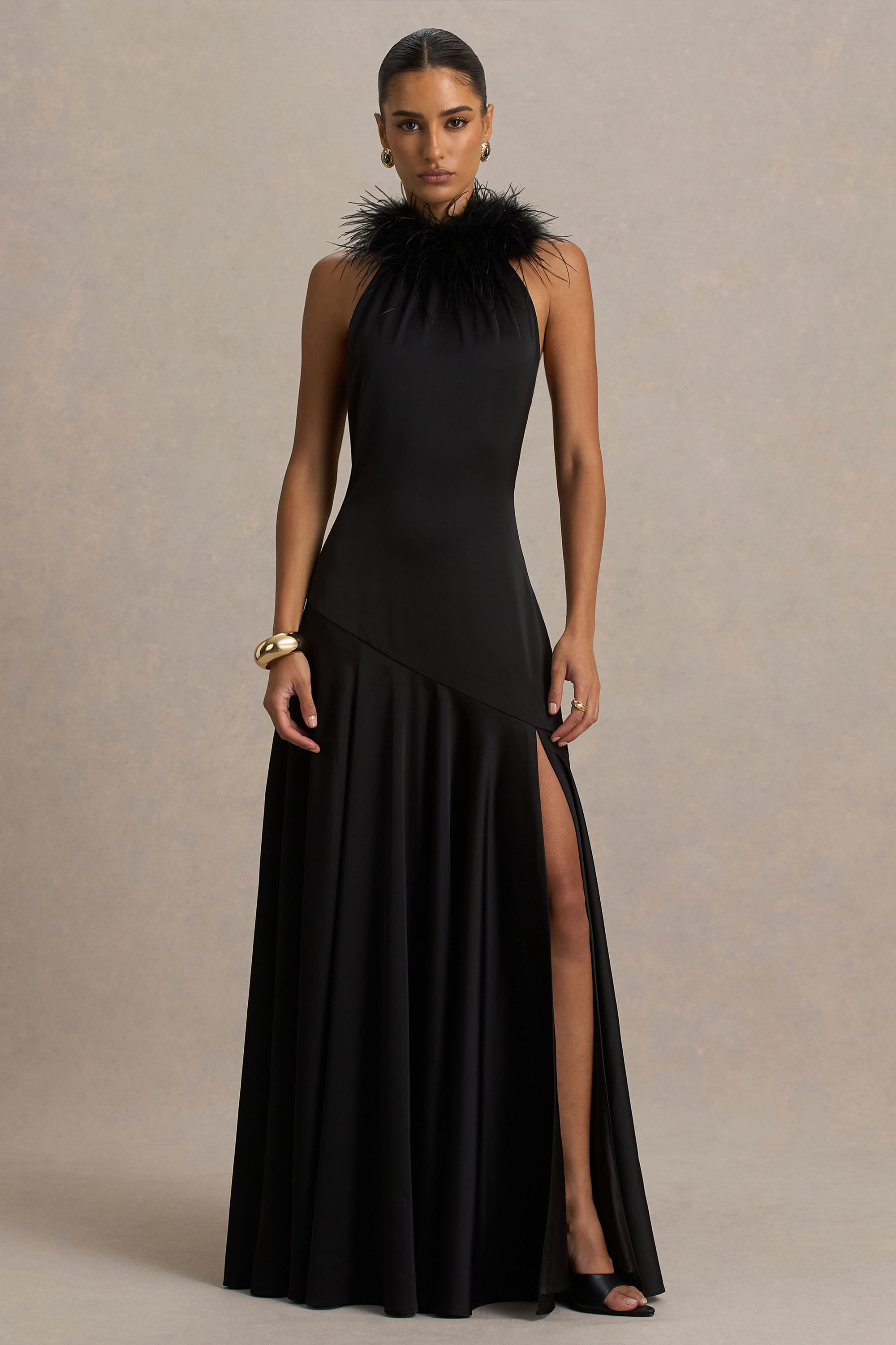 halter neck formal dresses australia SHAE HALTER MAXI DRESS - BITTER CHOCOLATE