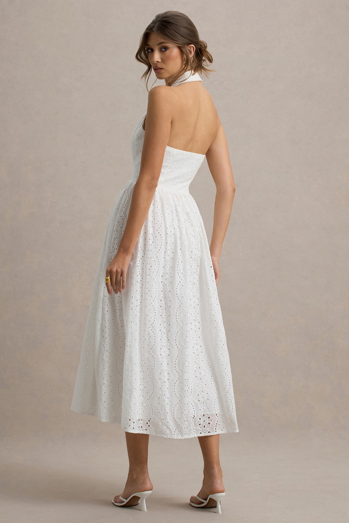 knee length dresses for ladies FINAL SALE LOLA AUSTRALIA Daisy Boo Midi Dress Orient White main image 0