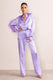 Evening Memories | Lilac Satin Wide Leg Trousers - Club L London - AUS