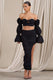 Holiday | Black Ruched Asymmetric Maxi Skirt - Club L London - AUS